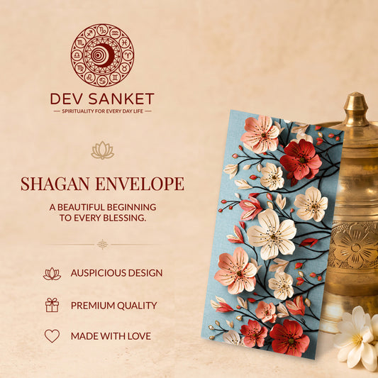 Teal Floral Embellished Shagun Envelopes