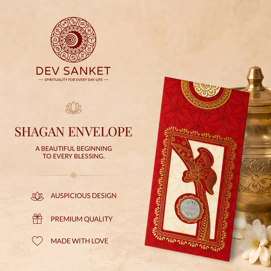 Red & Gold Floral Vine Shagun Envelopes