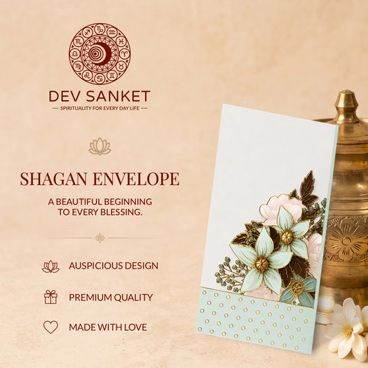 Mint Floral Bouquet Printed Shagun Envelopes