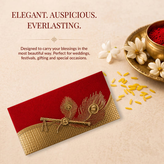 Red Gold Patterned Shagun Envelopes