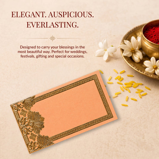 Brown Floral Shagun Envelope
