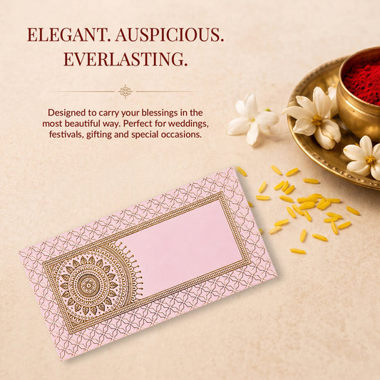 Blush Pink Mandala Shagun Envelopes