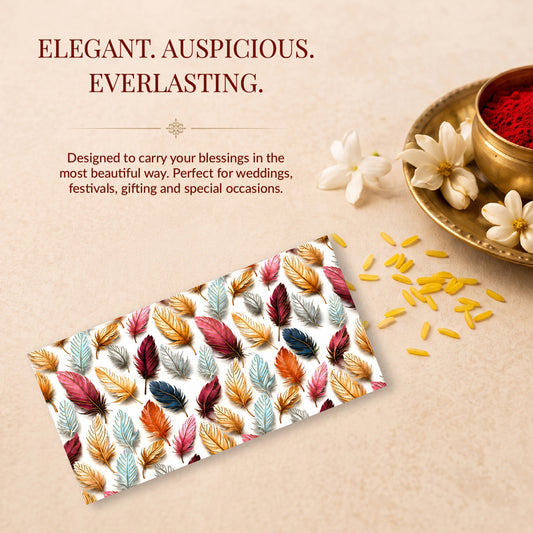 Multicolour Feather Shagun Envelopes