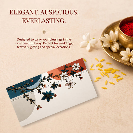 Midnight Floral Landscape Printed Shagun Envelopes