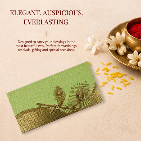 Sage Green Patterned Shagun Envelopes
