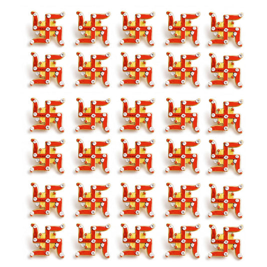 Decorative Swastik Symbols for Entrance, Mandir, Pooja Thali and Festive Decoration – 15 Pairs