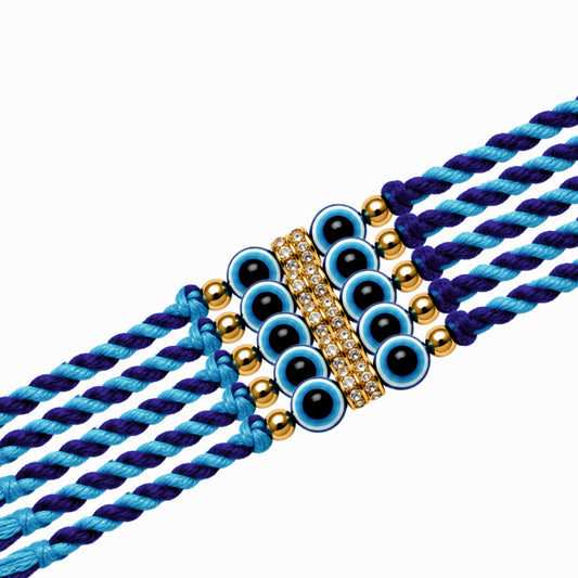 Blue Dori Rakhi Set with Roli Chawal