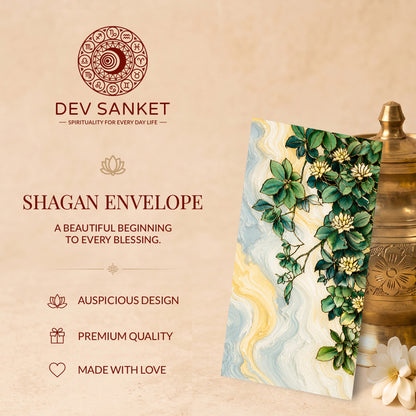 Blue Botanical Garden Printed Shagun Envelopes