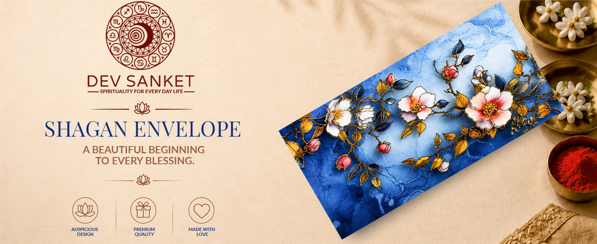 Blue Floral Bird Printed Shagun Envelopes