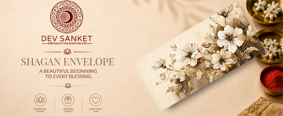 Ivory White Floral Shagun Envelopes