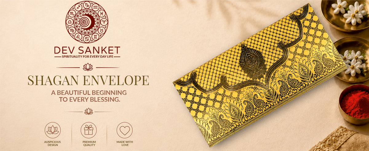Mustard Gold Lotus Shagun Envelopes
