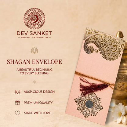 Blush Peach & Gold Fold-Open Shagun Envelopes