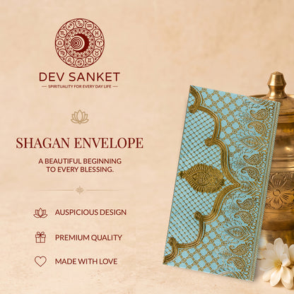 Mint Green & Gold Lotus Shagun Envelopes
