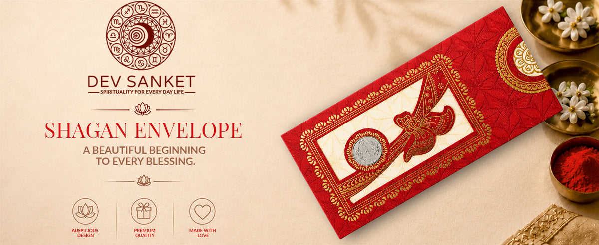 Red & Gold Floral Vine Shagun Envelopes