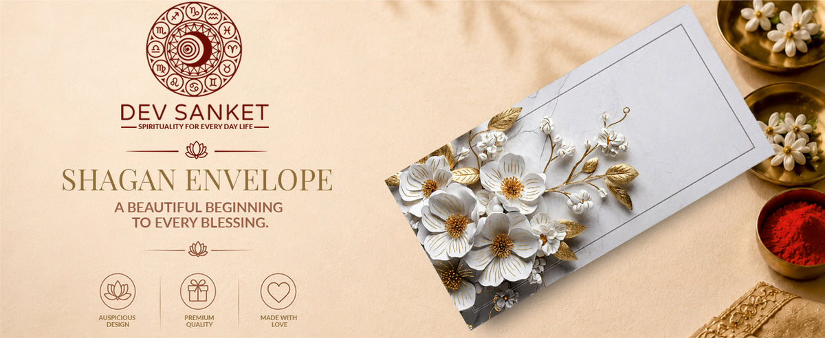 White Floral Embellished Shagun Envelopes
