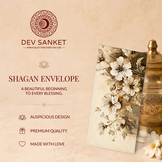 Ivory White Floral Shagun Envelopes