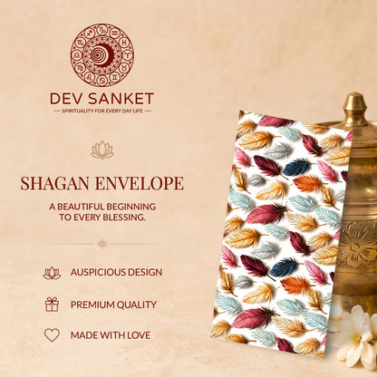 Multicolour Feather Shagun Envelopes