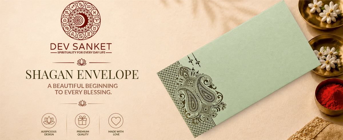 Sage Green Gold Floral Shagun Envelopes
