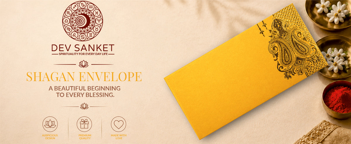Mustard Gold Floral Shagun Envelopes