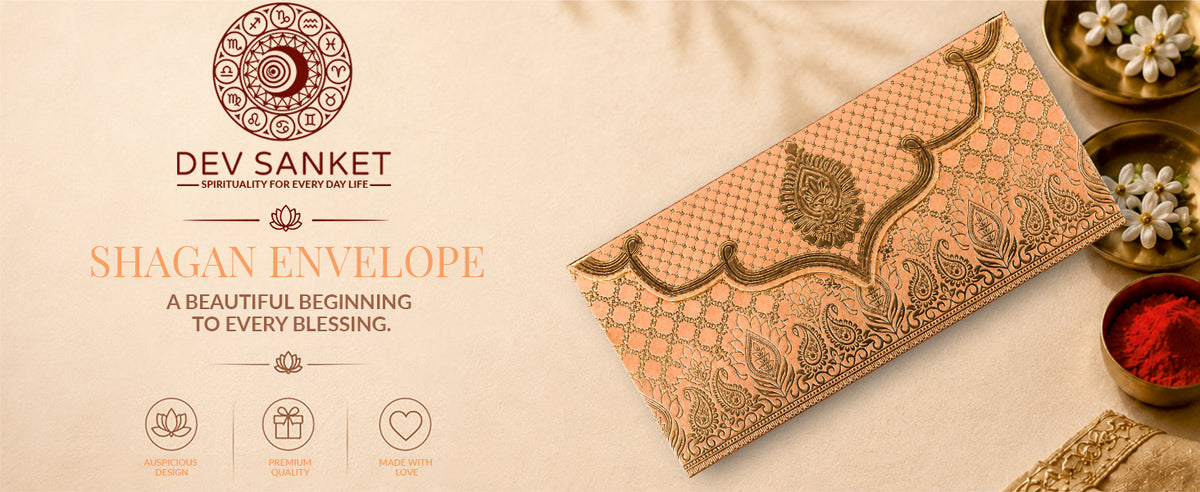 Peach & Gold Lotus Shagun Envelopes