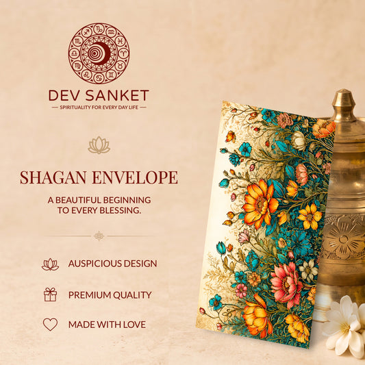 Teal Floral Garden Printed Shagun Envelopes
