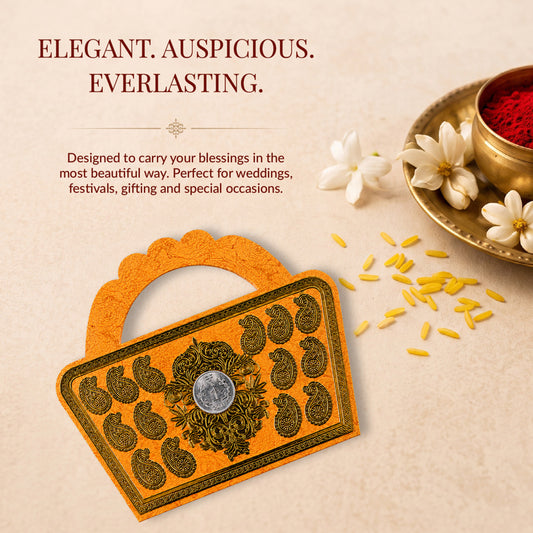 Designer Orange Purse Style Shagun Envelopes