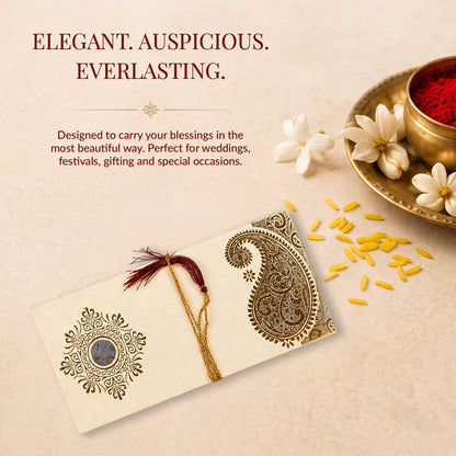 Ivory & Gold Fold-Open Shagun Envelopes