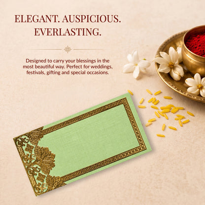 Sage Green & Gold Shagun Envelopes