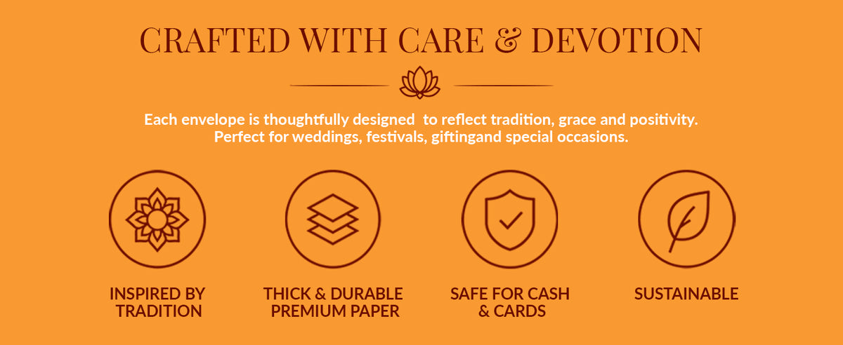 Golden Ornamental Shagun Envelopes