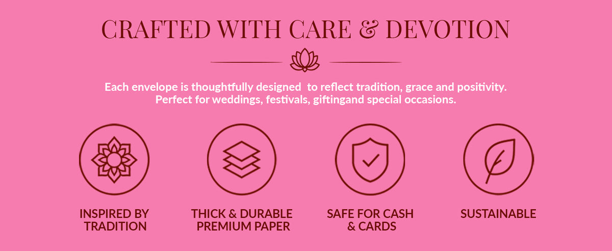 Blush Pink Gold Shagun Envelopes