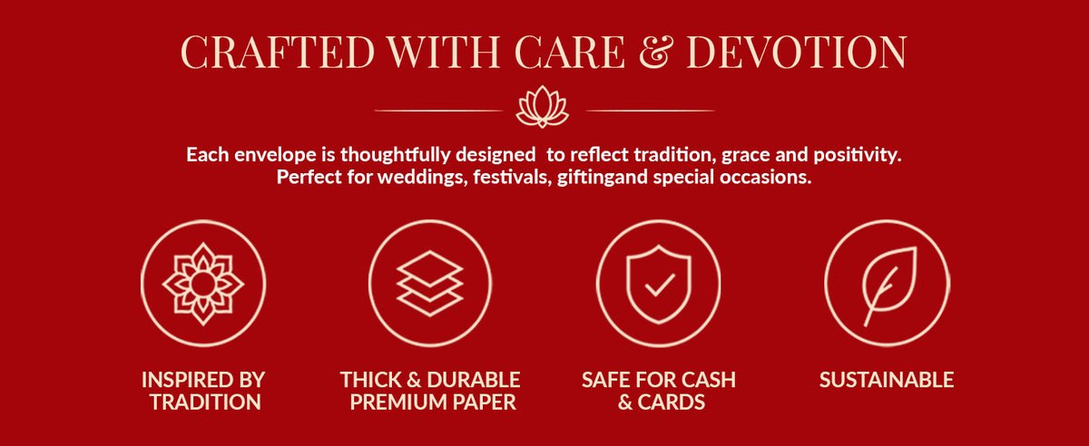 Red Gold Patterned Shagun Envelopes