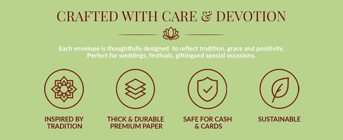 Sage Green & Gold Shagun Envelopes