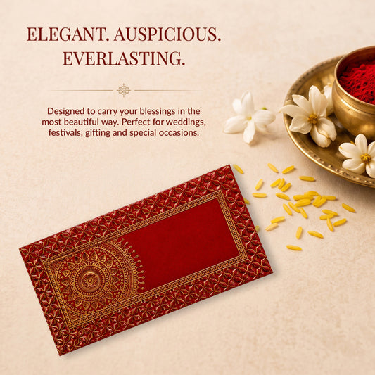 Red Mandala Border Shagun Envelopes