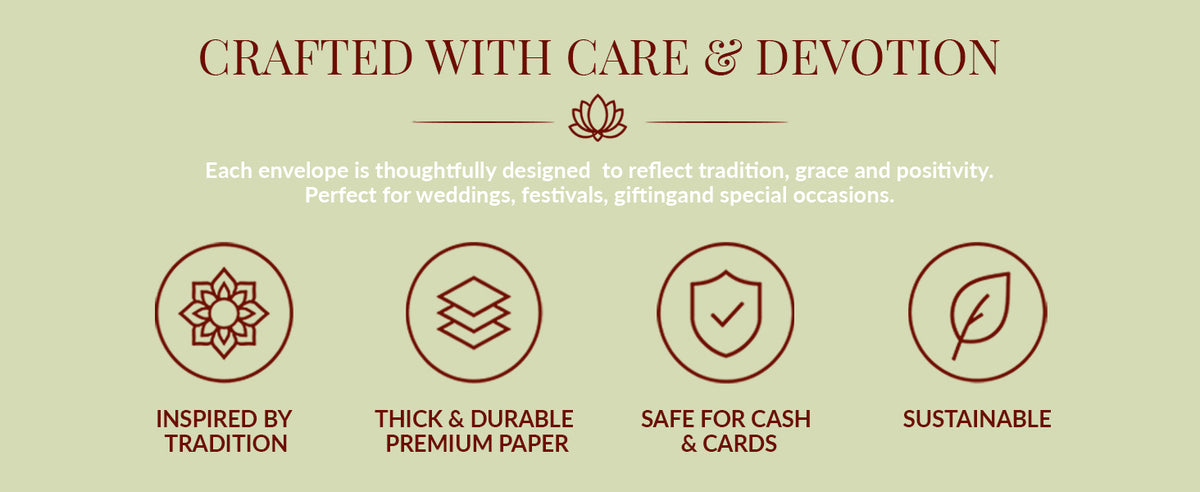 Sage Green & Gold Fold-Open Shagun Envelopes