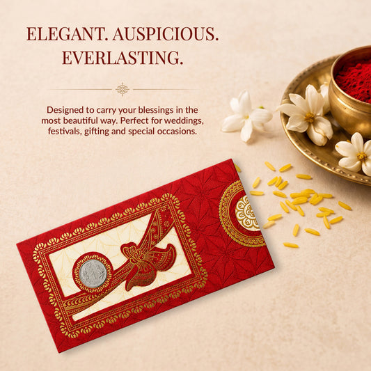 Red & Gold Floral Vine Shagun Envelopes