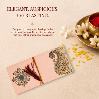 Blush Peach & Gold Fold-Open Shagun Envelopes