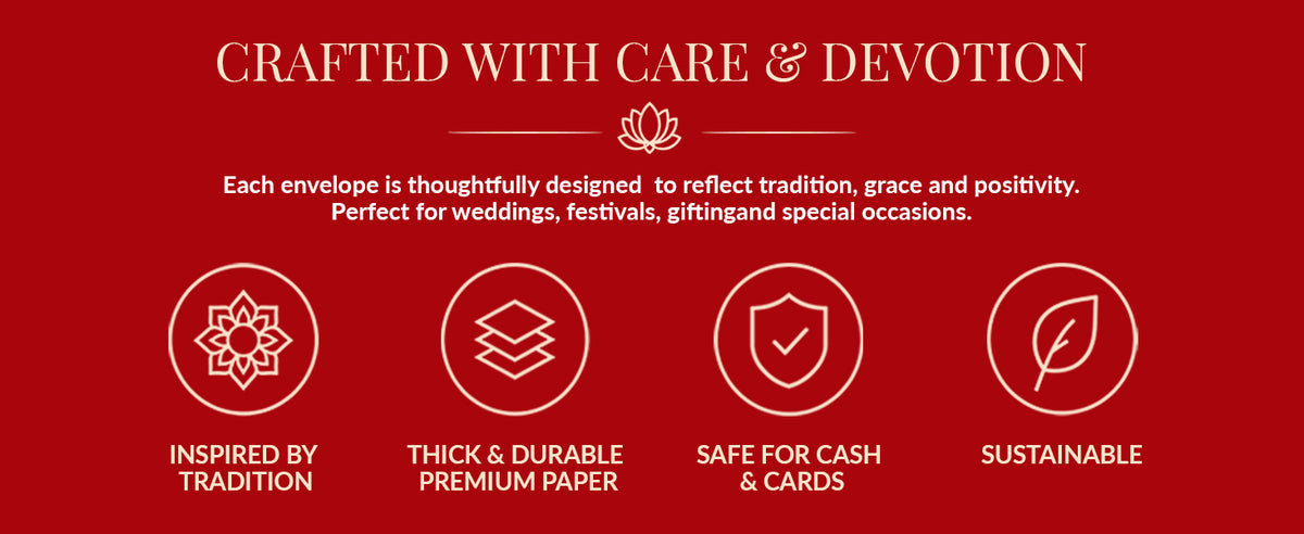Deep Red & Gold Shagun Envelopes