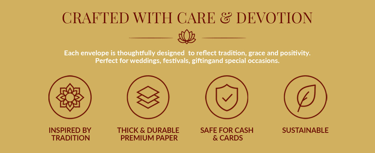 Antique Gold Mandala Shagun Envelopes