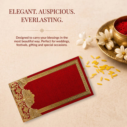 Deep Red & Gold Shagun Envelopes