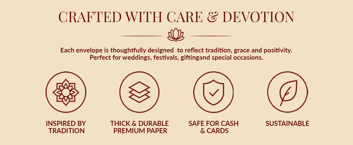 Ivory & Gold Fold-Open Shagun Envelopes