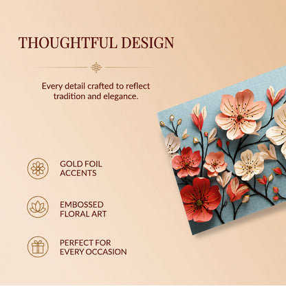 Teal Floral Embellished Shagun Envelopes