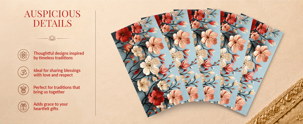 Teal Floral Embellished Shagun Envelopes