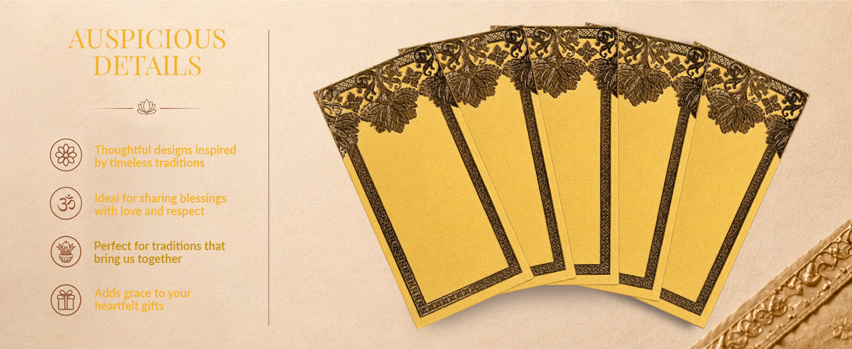 Mustard Gold Shagun Envelopes