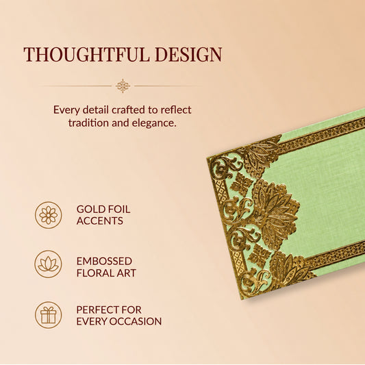 Sage Green & Gold Shagun Envelopes