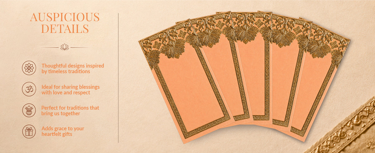 Brown Floral Shagun Envelope