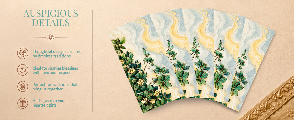 Blue Botanical Garden Printed Shagun Envelopes