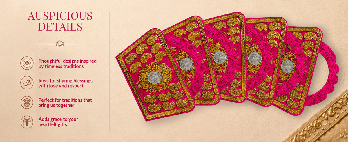 Designer Pink Purse Style Shagun Envelopes