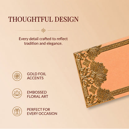 Brown Floral Shagun Envelope