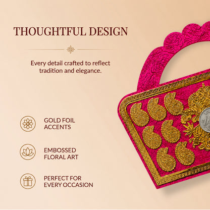 Designer Pink Purse Style Shagun Envelopes