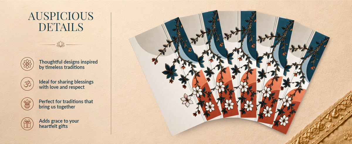 Midnight Floral Landscape Printed Shagun Envelopes